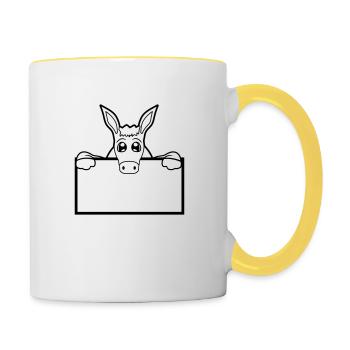 sign wall wall half text field surface write - Contrasting Mug - white/yellow - Right