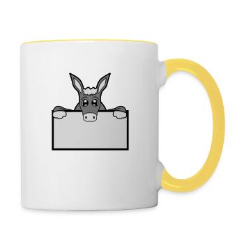 sign wall wall half text field surface write - Contrasting Mug - white/yellow - Right