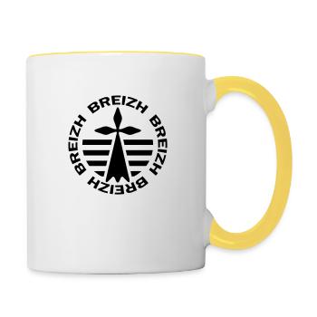 Breizh bretagne hermine 1 - Contrasting Mug - white/yellow - Right