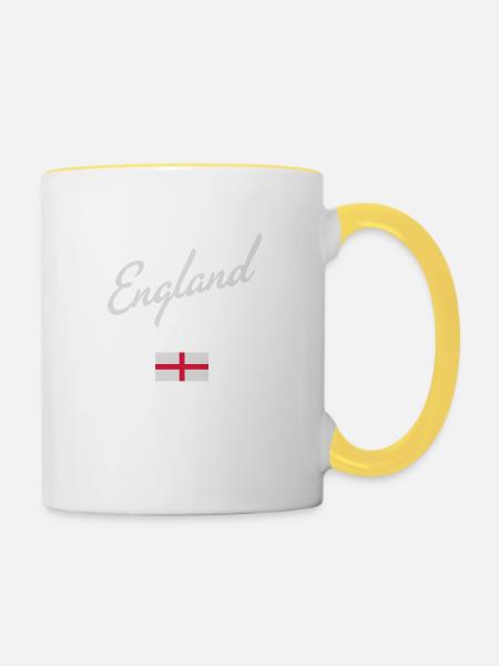 England - Tasse zweifarbig - Weiß/Gelb