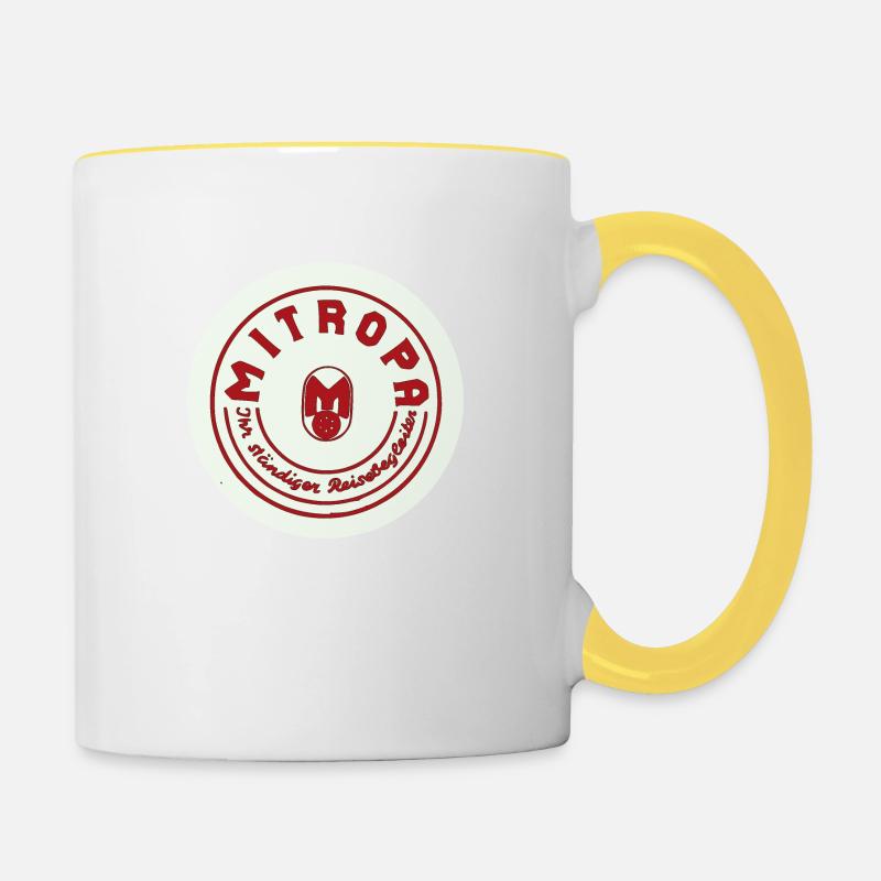 Mitropa - Ihr ständiger Reisebegleiter - Tasse zweifarbig - Weiß/Gelb