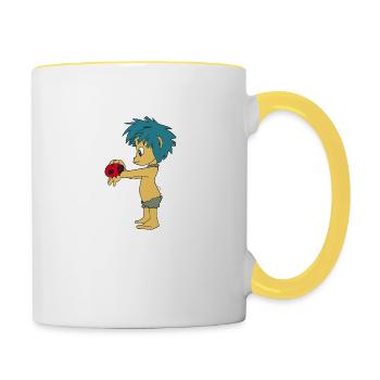 Plumps mit Marienkäfer - Tasse zweifarbig - Weiß/Gelb - Rechts