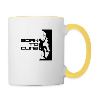 text born to climb born steep wall climber k - Contrasting Mug - white/yellow - Right