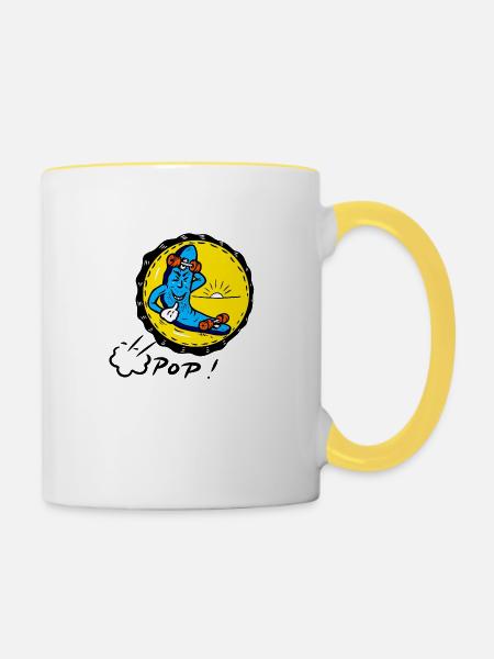 Nur die Ruhe! - Tasse zweifarbig - Weiß/Gelb