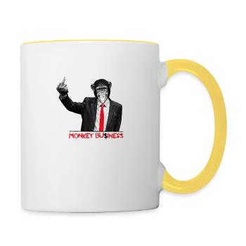Monkey Business - Contrasting Mug - white/yellow - Right