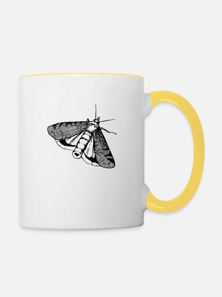 Schmetterling Falter Insekt - Tasse zweifarbig - Weiß/Gelb