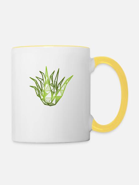 Aloe Vera - Tasse zweifarbig - Weiß/Gelb