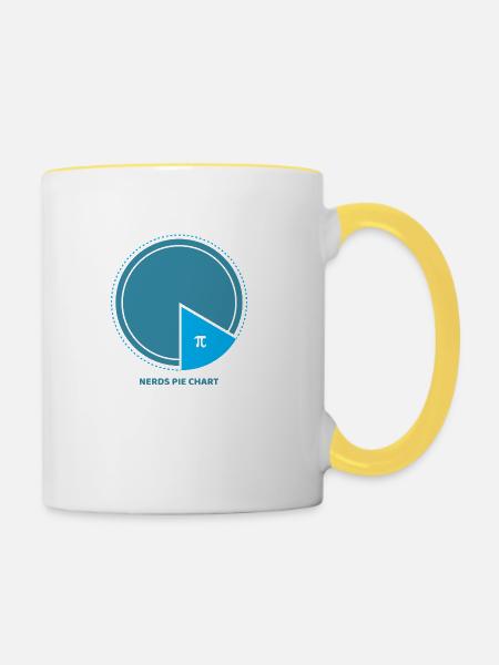 Pi - Tasse zweifarbig - Weiß/Gelb