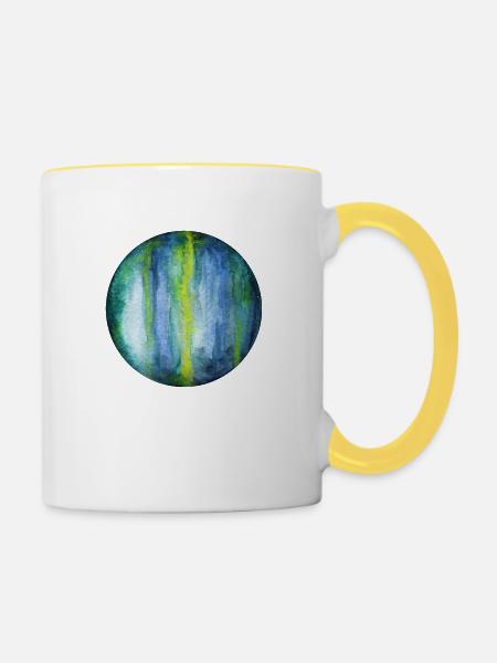 Uranus - Tasse zweifarbig - Weiß/Gelb