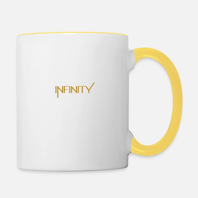 Infinity infinity signe icône infini - Mug contrasté - blanc/jaune