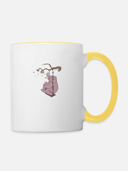 Elefant - Tasse zweifarbig - Weiß/Gelb