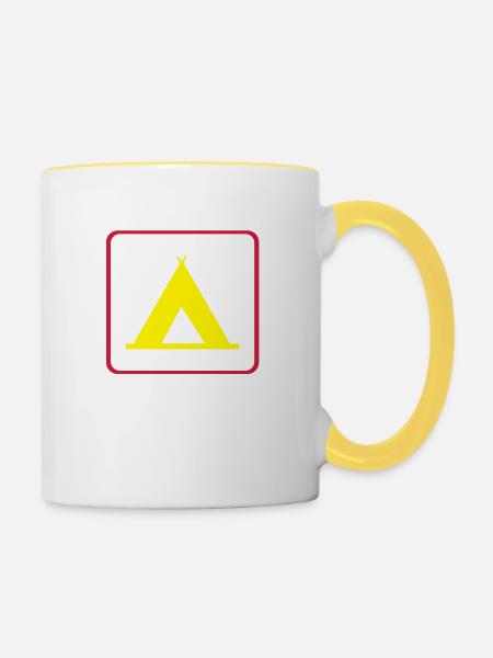 10_sign - Tasse zweifarbig - Weiß/Gelb