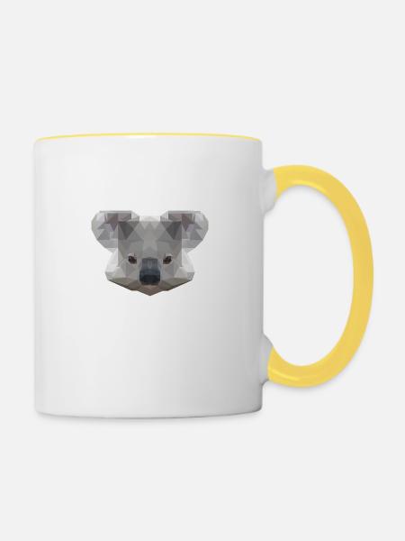 Mr Koala - Tasse zweifarbig - Weiß/Gelb