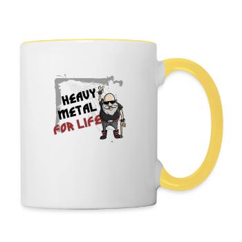 Heavy Metal for Life - Tasse zweifarbig - Weiß/Gelb - Rechts