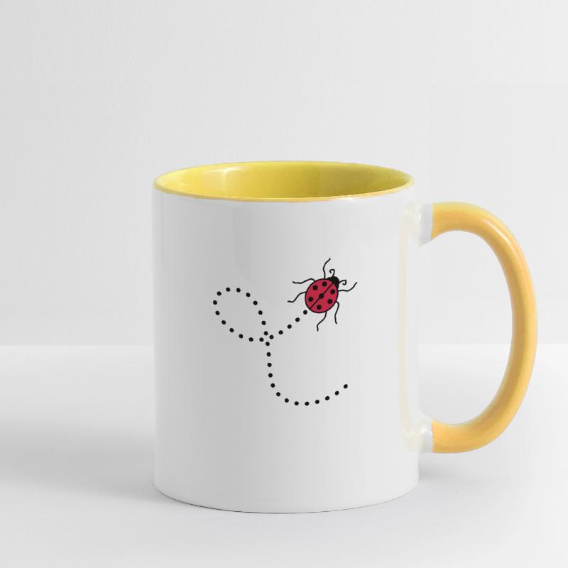 line dashed path path ladybug small sues Contrasting Mug