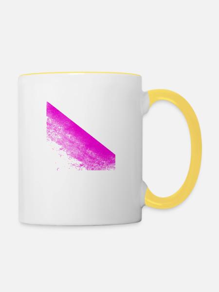 Pink Brush - Tasse zweifarbig - Weiß/Gelb