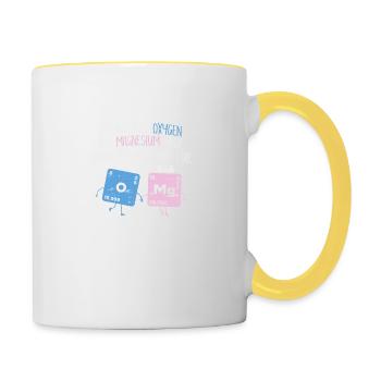 SCIENCE DE LA CHIMIE: CADEAU D'OXYGÈNE ET DE MAGNÉSIUM - Mug contrasté - blanc/jaune - Droite