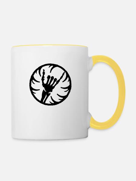 hang_l_new_vec_1 de - Tasse zweifarbig - Weiß/Gelb