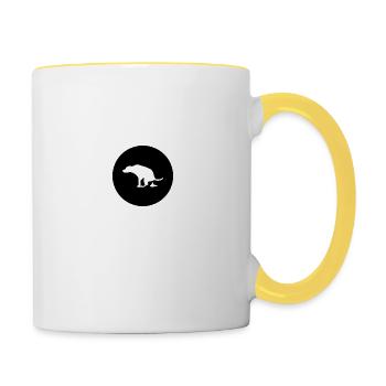 Dog logo Dog owner Animal love Gassi feces bag - Contrasting Mug - white/yellow - Right