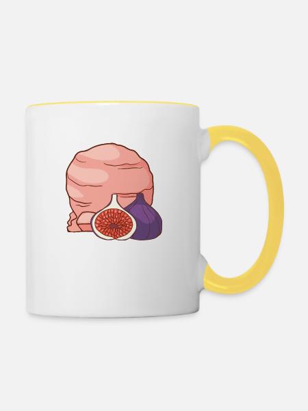 Feigenfrucht Eis Speiseeis Eiskrem Eiscreme - Tasse zweifarbig - Weiß/Gelb