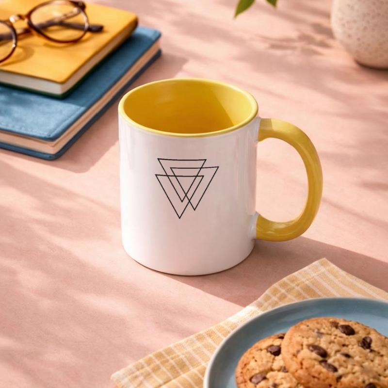 3D Triangles - Three Triangles - Three Triangles Design Contrasting Mug