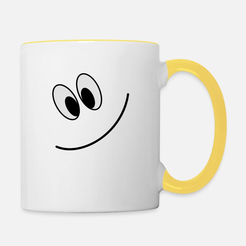 Smilie 2 - Tasse zweifarbig - Weiß/Gelb