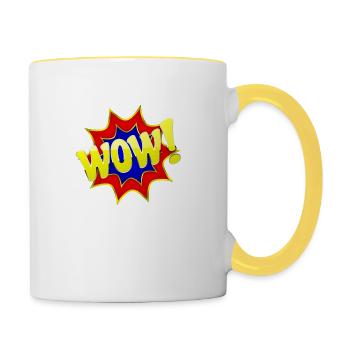 WOW - Tasse zweifarbig - Weiß/Gelb - Rechts