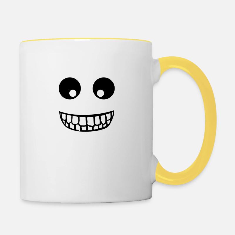 sourire - Mug contrasté - blanc/jaune
