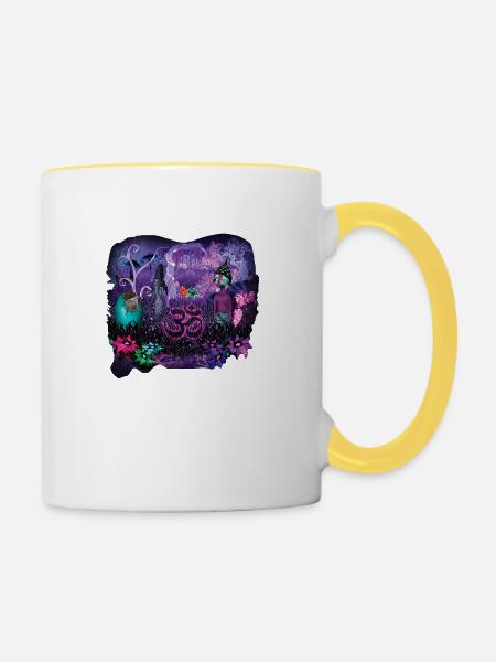 Aum - Tasse zweifarbig - Weiß/Gelb