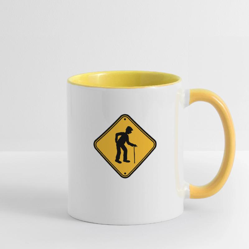 Shield attention danger danger caution note warn Contrasting Mug