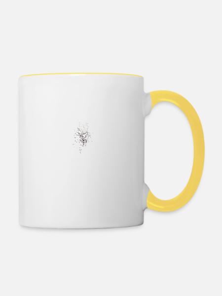 Muster - Tasse zweifarbig - Weiß/Gelb