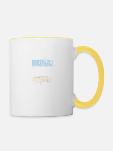 Forever Young - Tasse zweifarbig - Weiß/Gelb