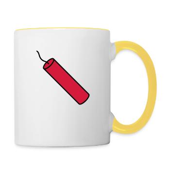 arrêter la tige tnt dynamite exploser explosion - Mug contrasté - blanc/jaune - Droite