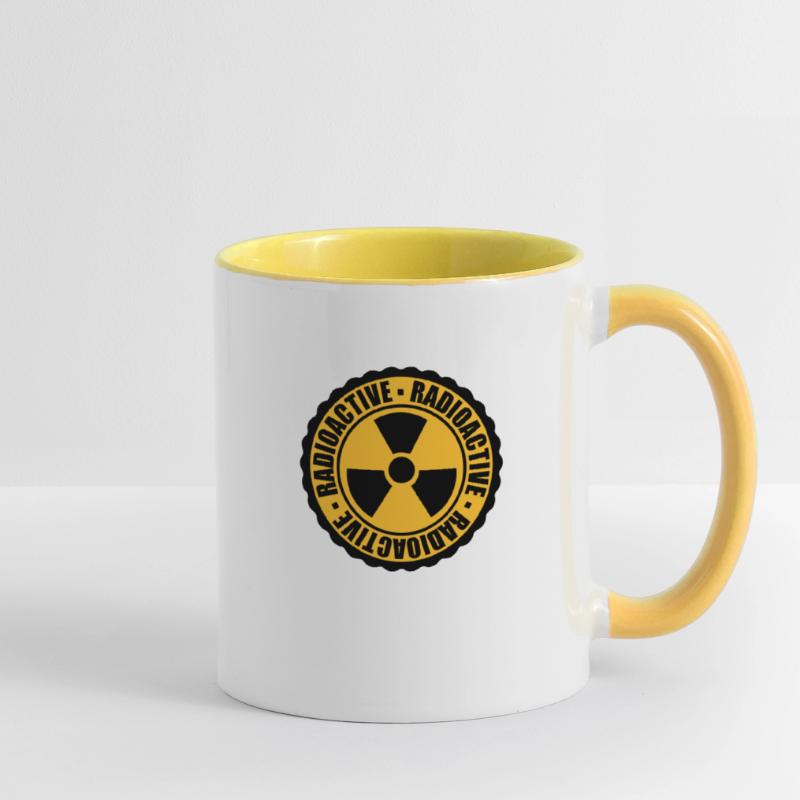 stamp danger caution caution caution atomic bomb Contrasting Mug