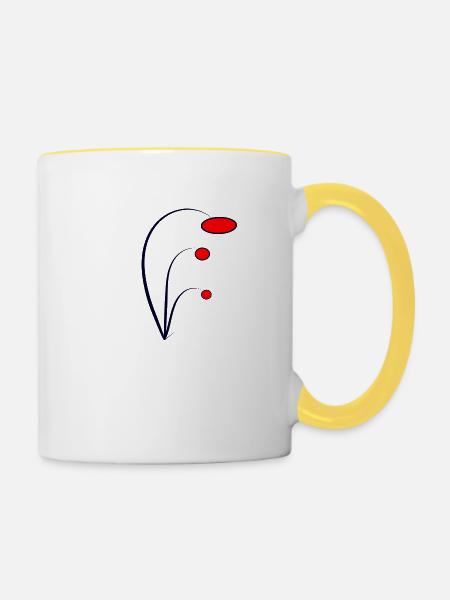 Fantasieblume - Tasse zweifarbig - Weiß/Gelb