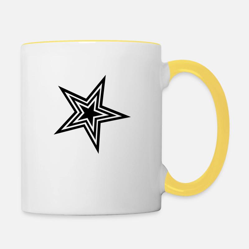 star - Mug contrasté - blanc/jaune