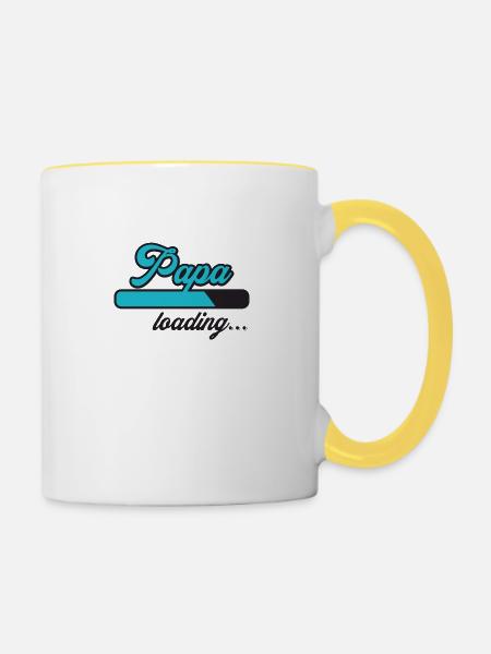 Papa loading - Tasse zweifarbig - Weiß/Gelb