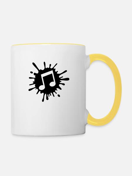 music_splash__f1 - Tasse zweifarbig - Weiß/Gelb
