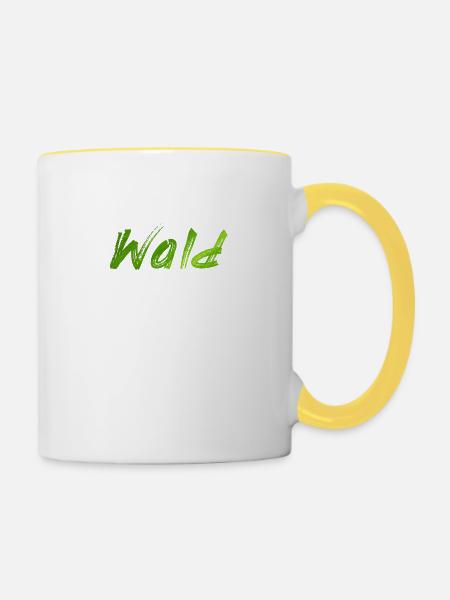 Wald - Tasse zweifarbig - Weiß/Gelb
