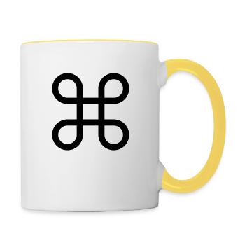 looped square - Contrasting Mug - white/yellow - Right