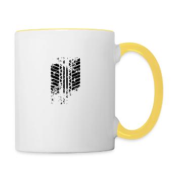 Reifen - Tasse zweifarbig - Weiß/Gelb - Rechts