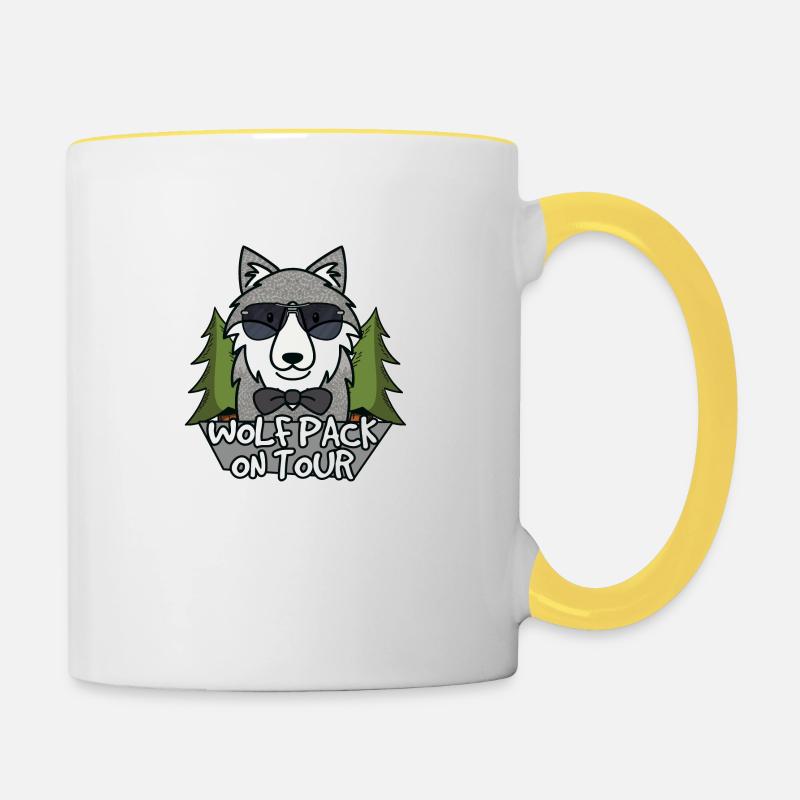 Wolfpack on tour - Tasse zweifarbig - Weiß/Gelb