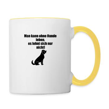 dog lover - Contrasting Mug - white/yellow - Right