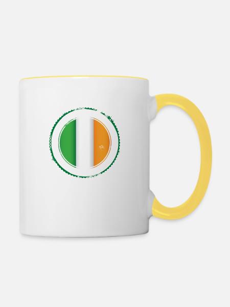 Irish flag de - Tasse zweifarbig - Weiß/Gelb