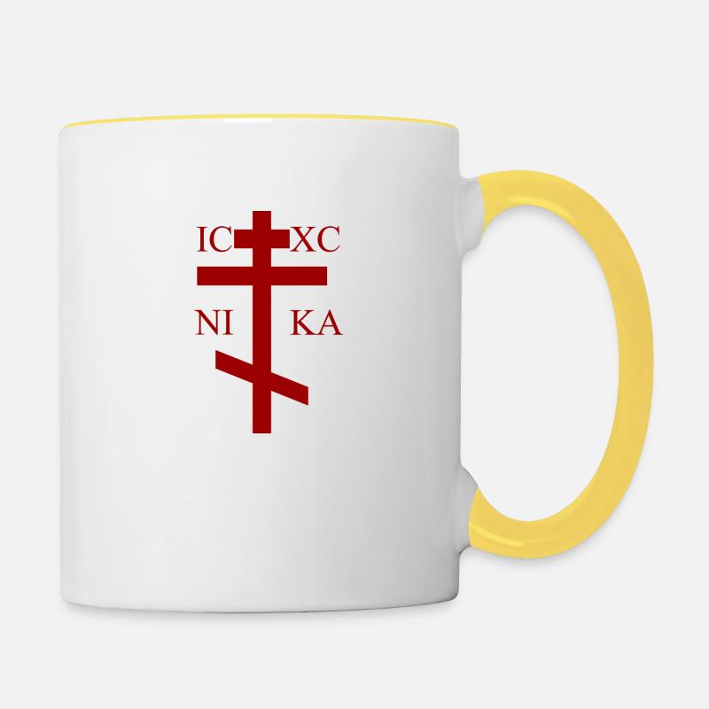 Cross Orthodox - Contrasting Mug - white/yellow