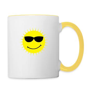 sun - Tasse zweifarbig - Weiß/Gelb - Rechts