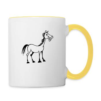 Cheval marrant - Mug contrasté - blanc/jaune - Droite