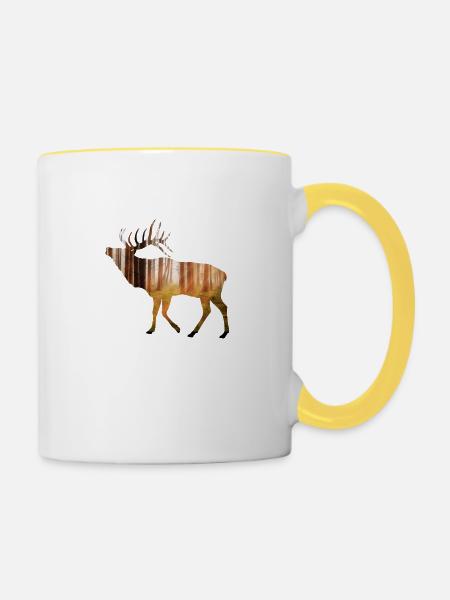 Elch - Tasse zweifarbig - Weiß/Gelb