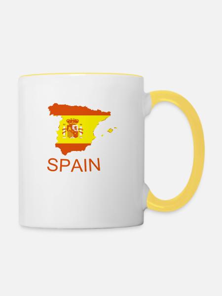spain - Tasse zweifarbig - Weiß/Gelb