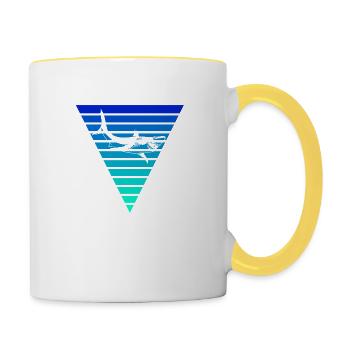 Shark / shark gift - Contrasting Mug - white/yellow - Right